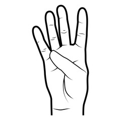 Hand simbolizing a gesture, isolated flat icon vector illustration.