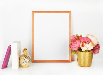 Frame picture frame with decorations. Mock up for your photo or text Place your work, print...