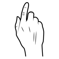 Hand simbolizing a gesture, isolated flat icon vector illustration.