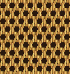 Modern golden lattice with hexagon cutout background