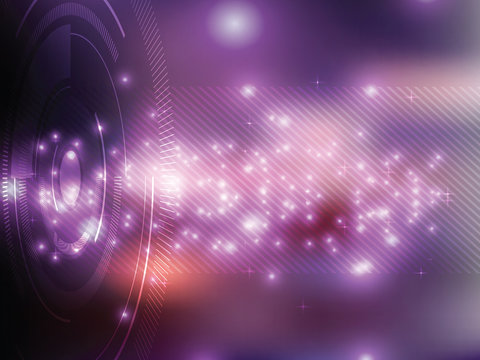 Technology Background Purple Futuristic Abstract With Bright Lights