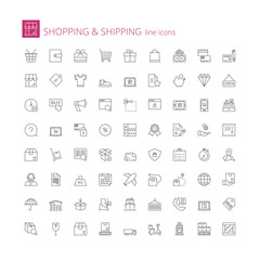 Line icons. Shopping and shipping