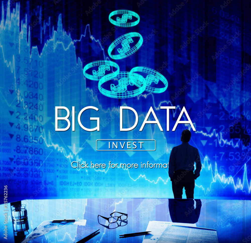 Poster big data digital information network storage concept