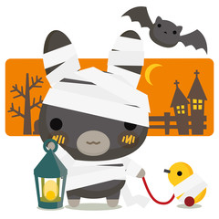 モコモコちゅーん　黒うさぎさんのハロウィン包帯コスチューム