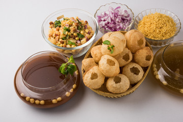 Pani Puri or panipuri, Golgappe or gol gappe, Chat item, India