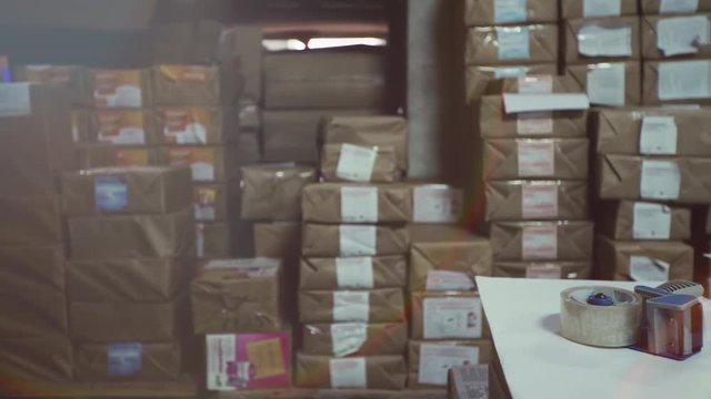 Printing house storage of goods in a warehouse