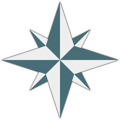 Windrose in neutralen Farben