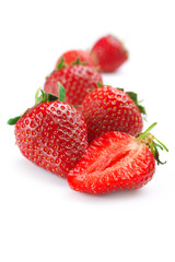 Strawberries on white