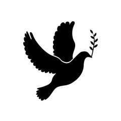 Dove of peace simple icon. Flying dove of peace icon art. Peace concept icon. Pacifism concept image. Dove of peace icon web. Dove of peace icon app. Dove of peace vector icon sign. Vector