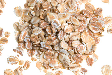 oat flakes on a white background