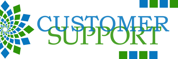 Customer Support Green Blue Squares Horizontal 