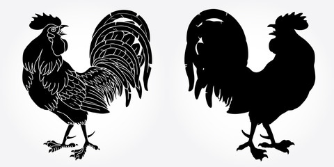 Fervent rooster black silhouette © Irbis-Nariel