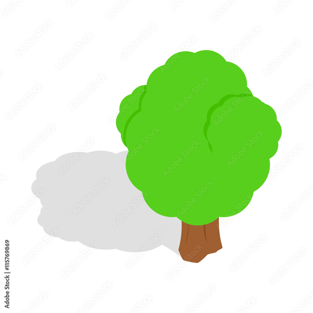 Poster tree icon in isometric 3d style isolated vector illustration