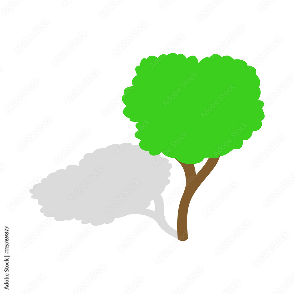 Poster tree icon in isometric 3d style isolated vector illustration