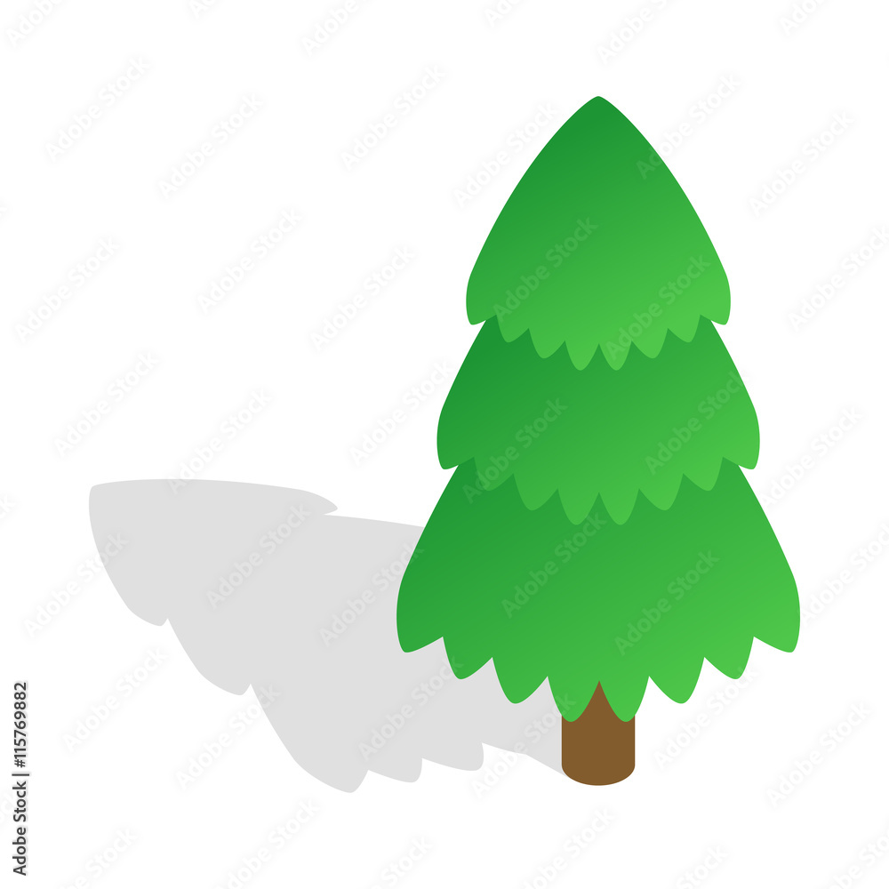 Poster tree icon in isometric 3d style isolated vector illustration