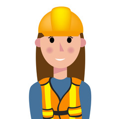 Construction worker, Woman dressed in work clothes, and safety, Construction Engineer Worker Builder