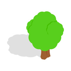 Tree icon in isometric 3d style isolated vector illustration