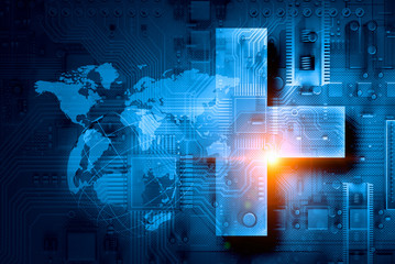 Global cloud technology . Mixed media