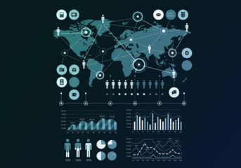 Social network concept . Mixed media