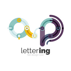 Linear business logo letter