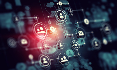 Social networking scheme . Mixed media