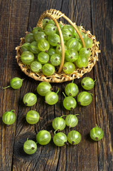 Gooseberries on table