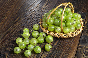 Gooseberries on table