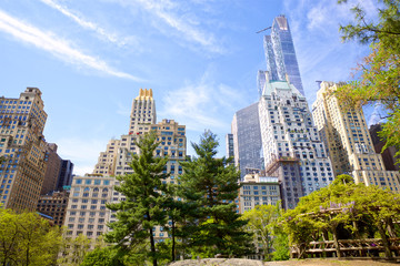 Central Park with Manhattan skyscrapers in New York City 