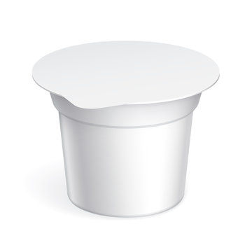 Slim White blank plastic container