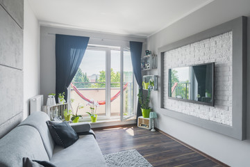 Beautiful home interior in grey and white