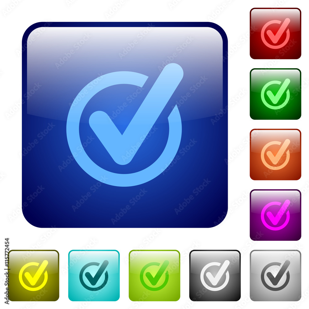 Poster color checked data square buttons