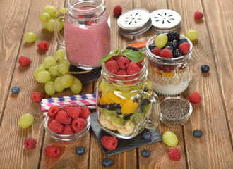 Fruit salad in a jar