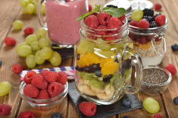 Fruit salad in a jar