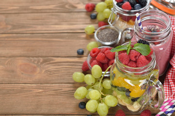 Fruit salad in a jar