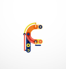 Cartoon linear letters icons