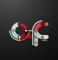 Cartoon linear letters icons