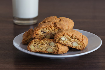 Delicious fresh cookies and milk