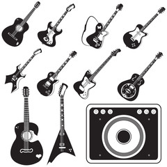 guitars with amplifier black collection