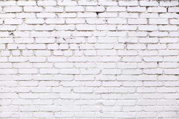 Old white brick wall background. 