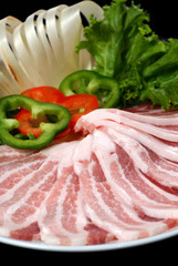 Sliced bacon Korean barbecue