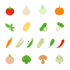 Color icon set - vegetable