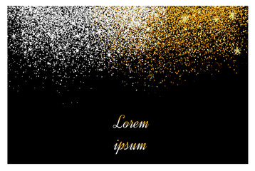 Abstract gold and silver glitter background. Golden sparkles