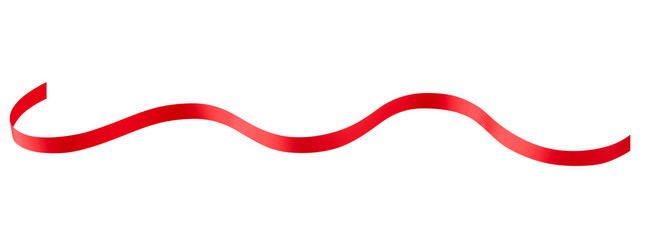 Shiny Red Ribbon on White with Clipping path