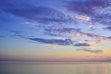 Fototapeta na wymiar Afterglow by the sea