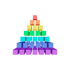 Fototapeta premium Abstract 3d pyramid from cubes.Vector colorful illustration.