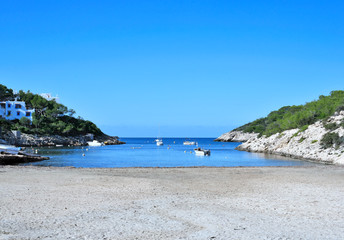 Fototapeta na wymiar Lonely beach on Ibiza Island.