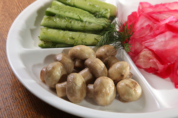 pickles and mushrooms