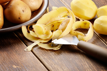 Peeling potatoes