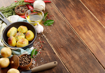 Pan of Boiled and baked potato