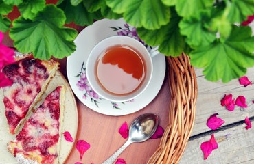 time for tea and delicious sweet snack